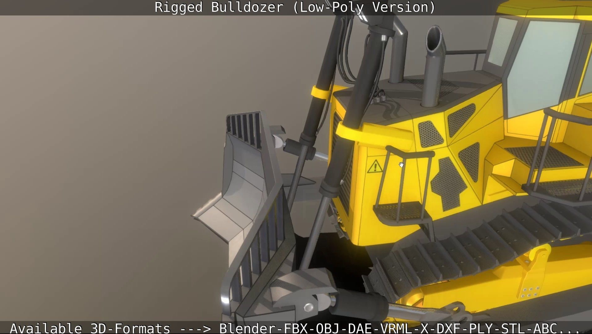 Bulldozer Rigged and Animated- Low-Poly Version Low-poly 3D model_61
