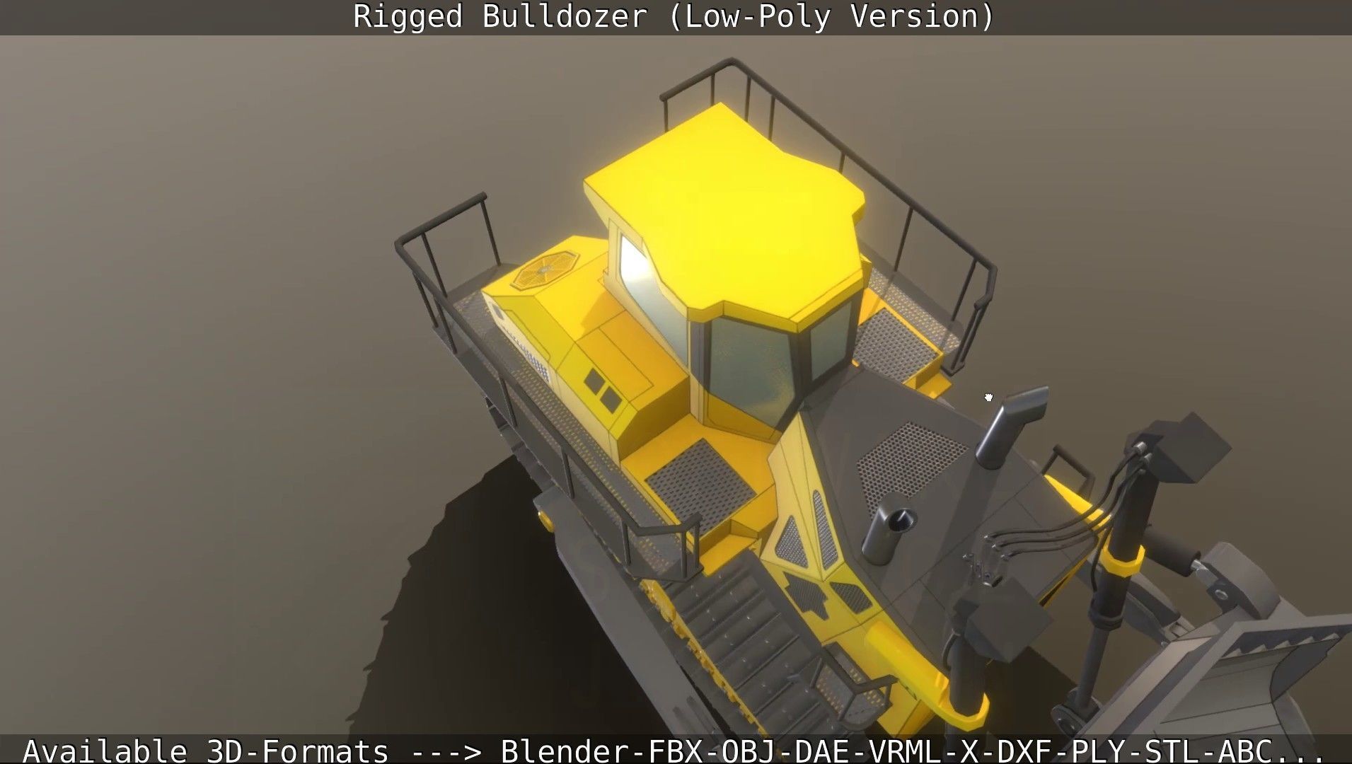 Bulldozer Rigged and Animated- Low-Poly Version Low-poly 3D model_48