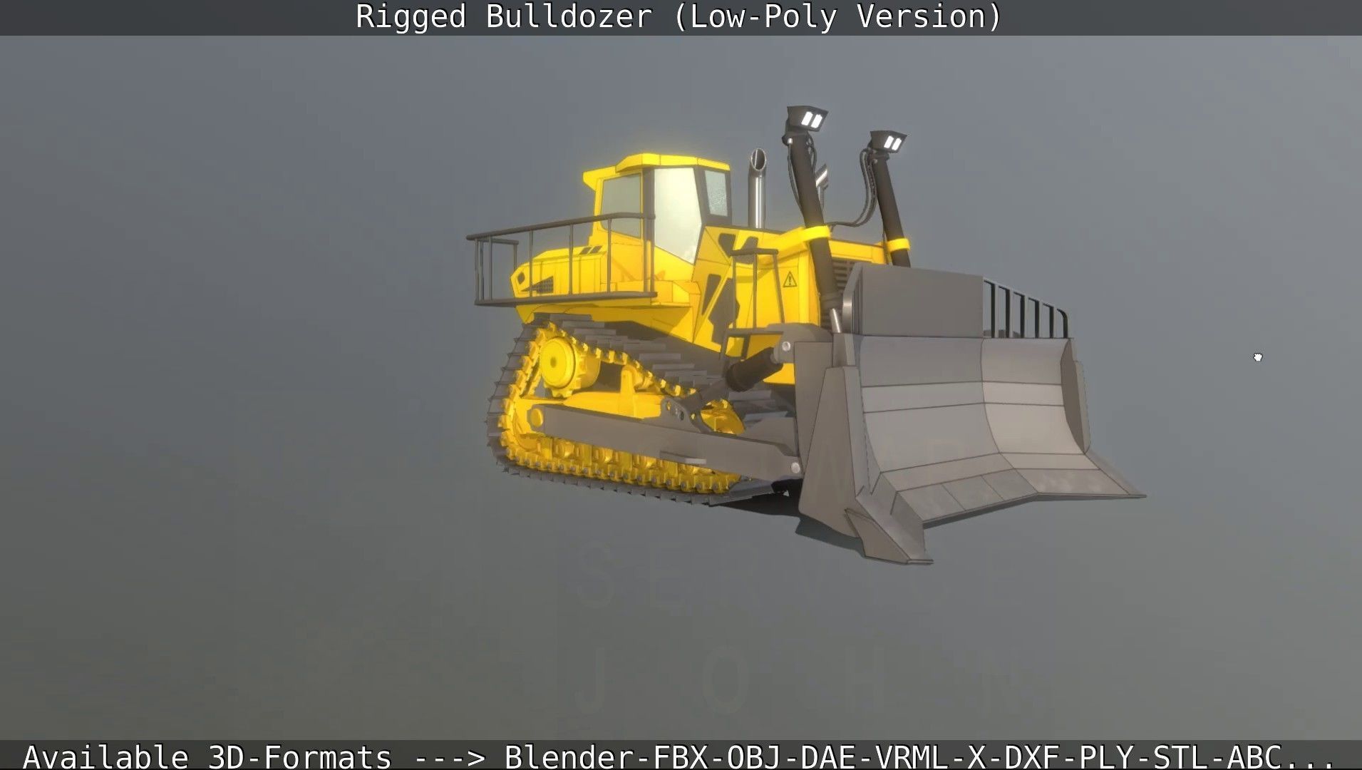 Bulldozer Rigged and Animated- Low-Poly Version Low-poly 3D model_81