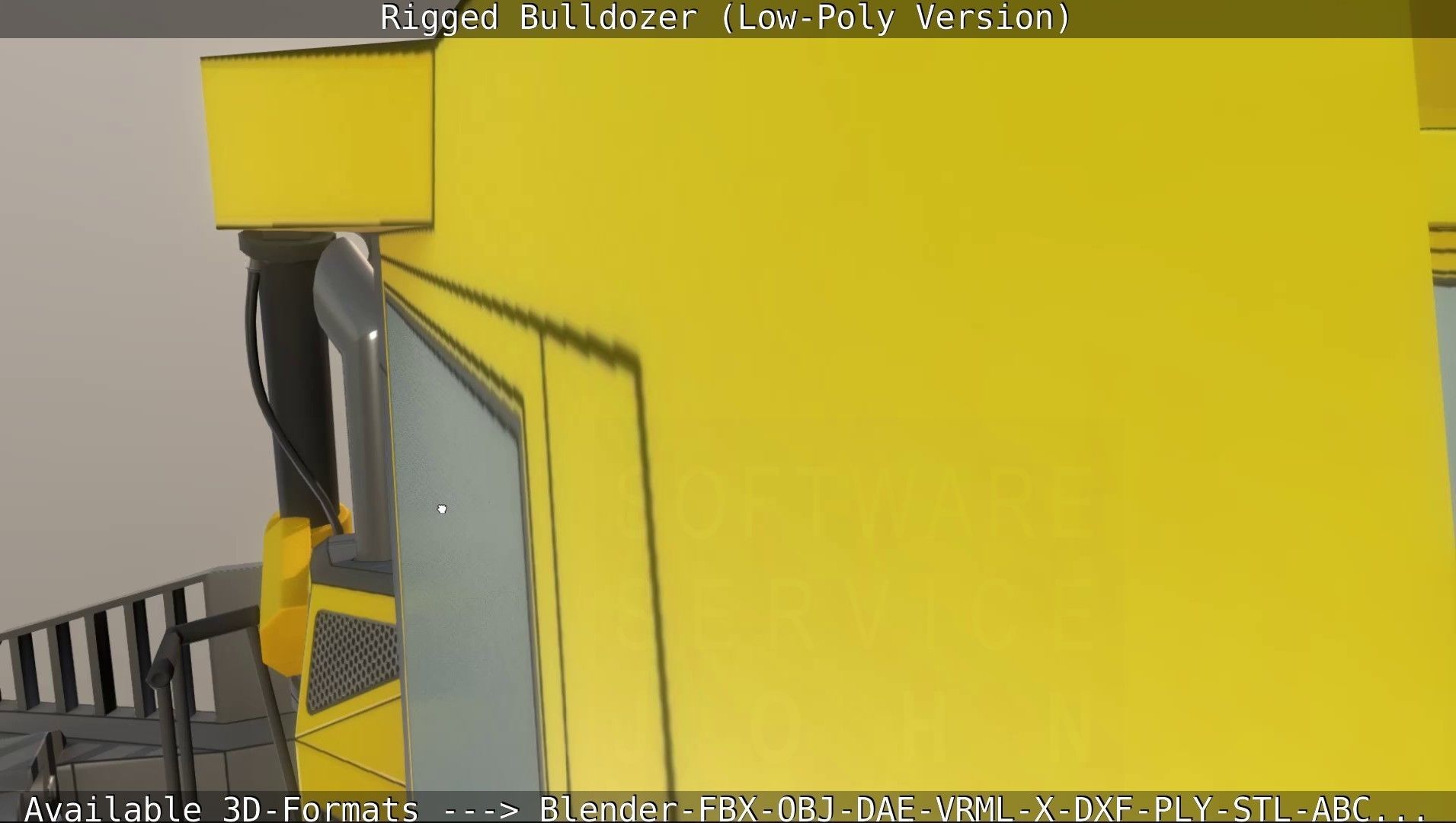 Bulldozer Rigged and Animated- Low-Poly Version Low-poly 3D model_96