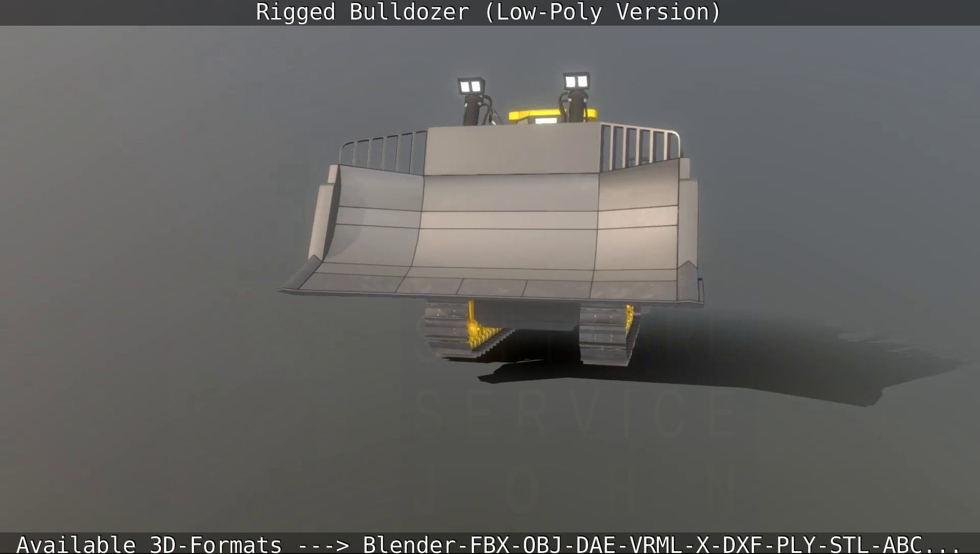 Bulldozer Rigged and Animated- Low-Poly Version Low-poly 3D model_80