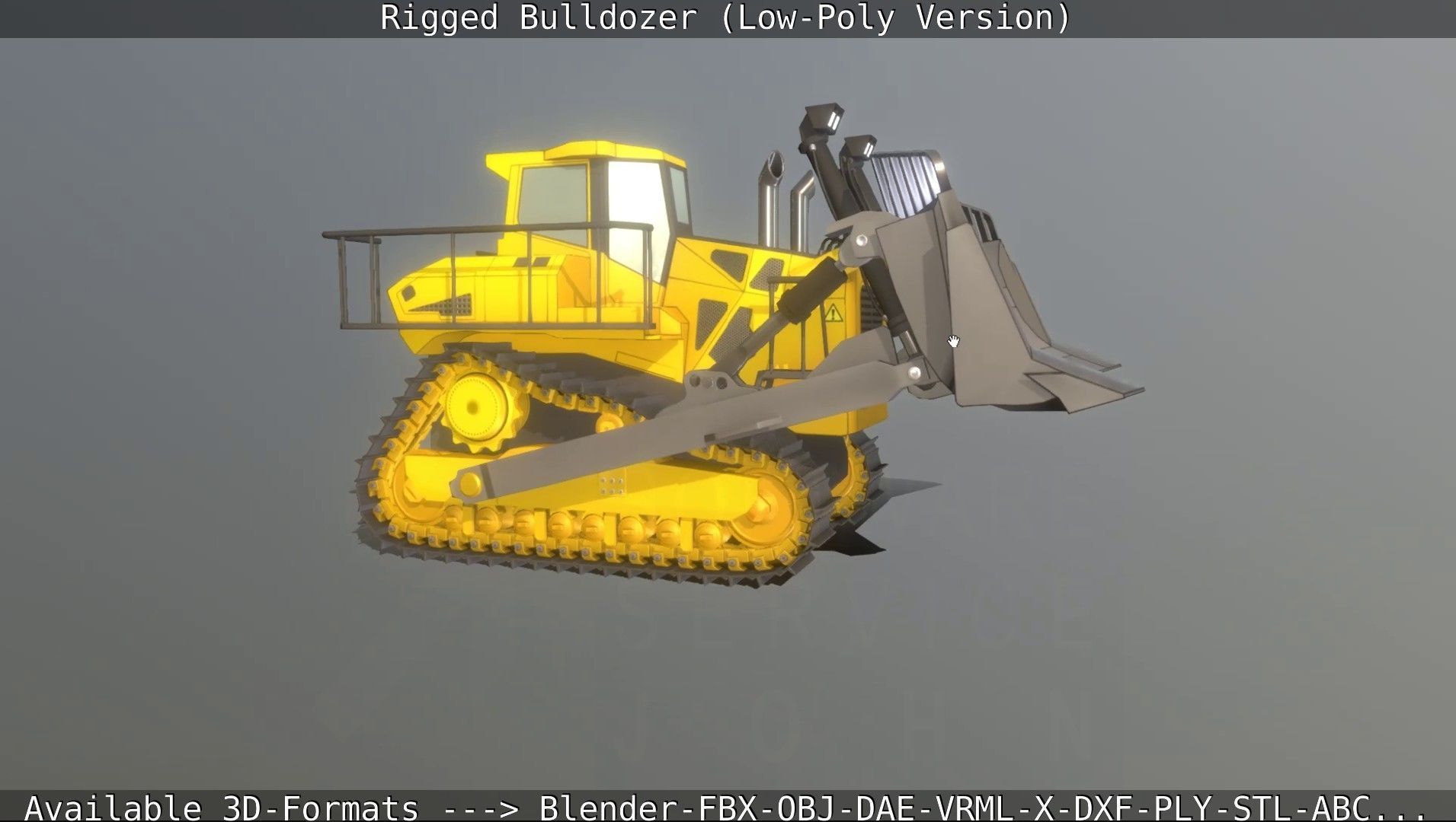 Bulldozer Rigged and Animated- Low-Poly Version Low-poly 3D model_108
