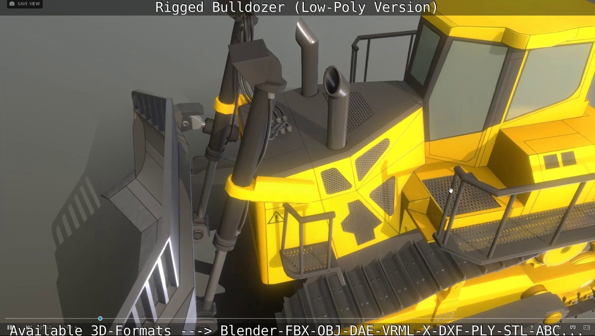 Bulldozer Rigged and Animated- Low-Poly Version Low-poly 3D model_100