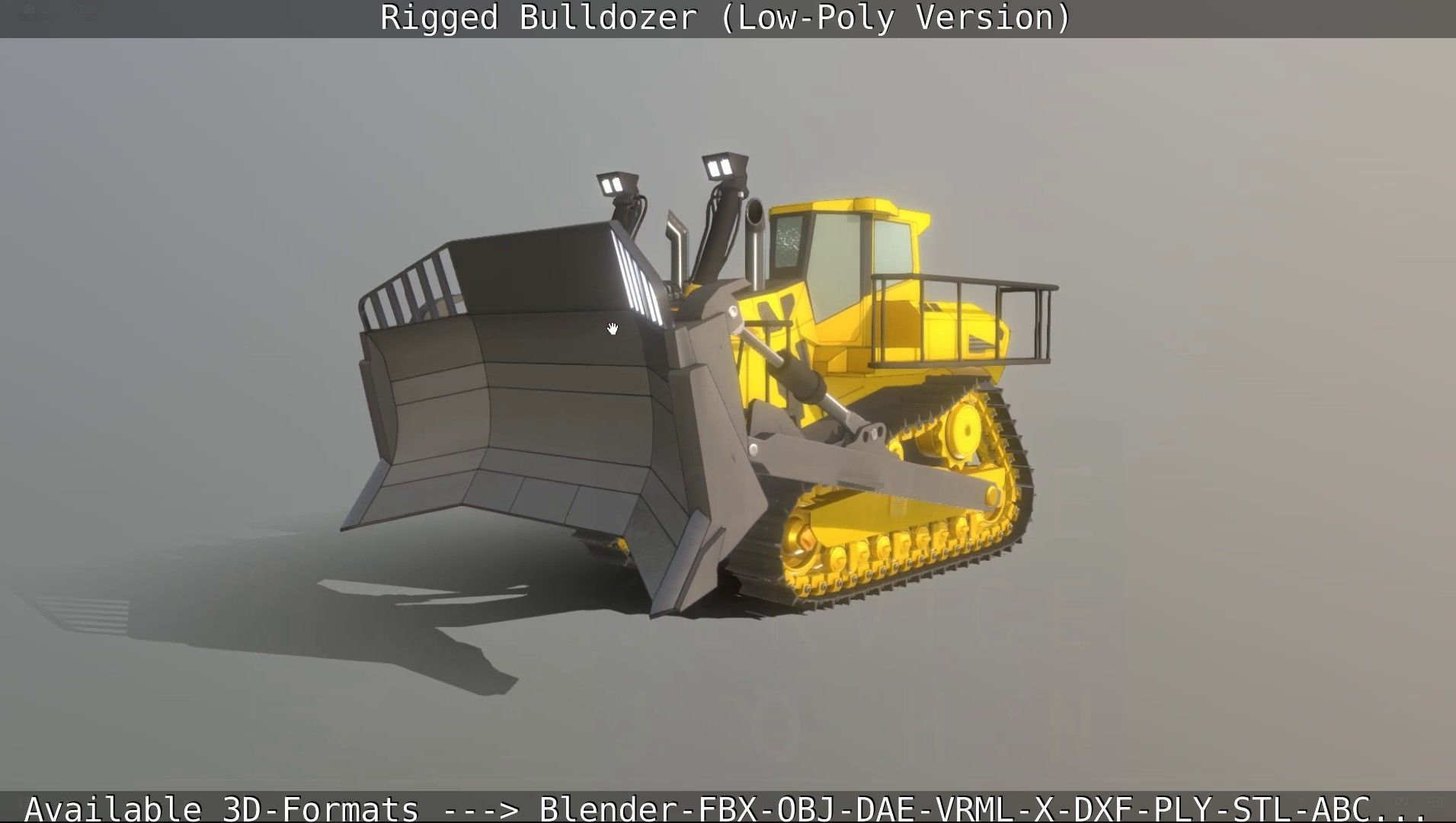 Bulldozer Rigged and Animated- Low-Poly Version Low-poly 3D model_47