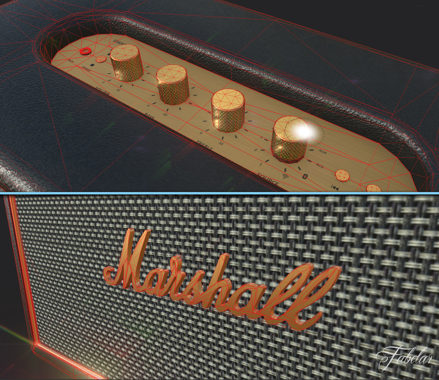 Marshall Stanmore speaker Low-poly 3D model_6