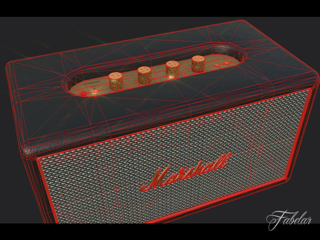 Marshall Stanmore speaker Low-poly 3D model_7