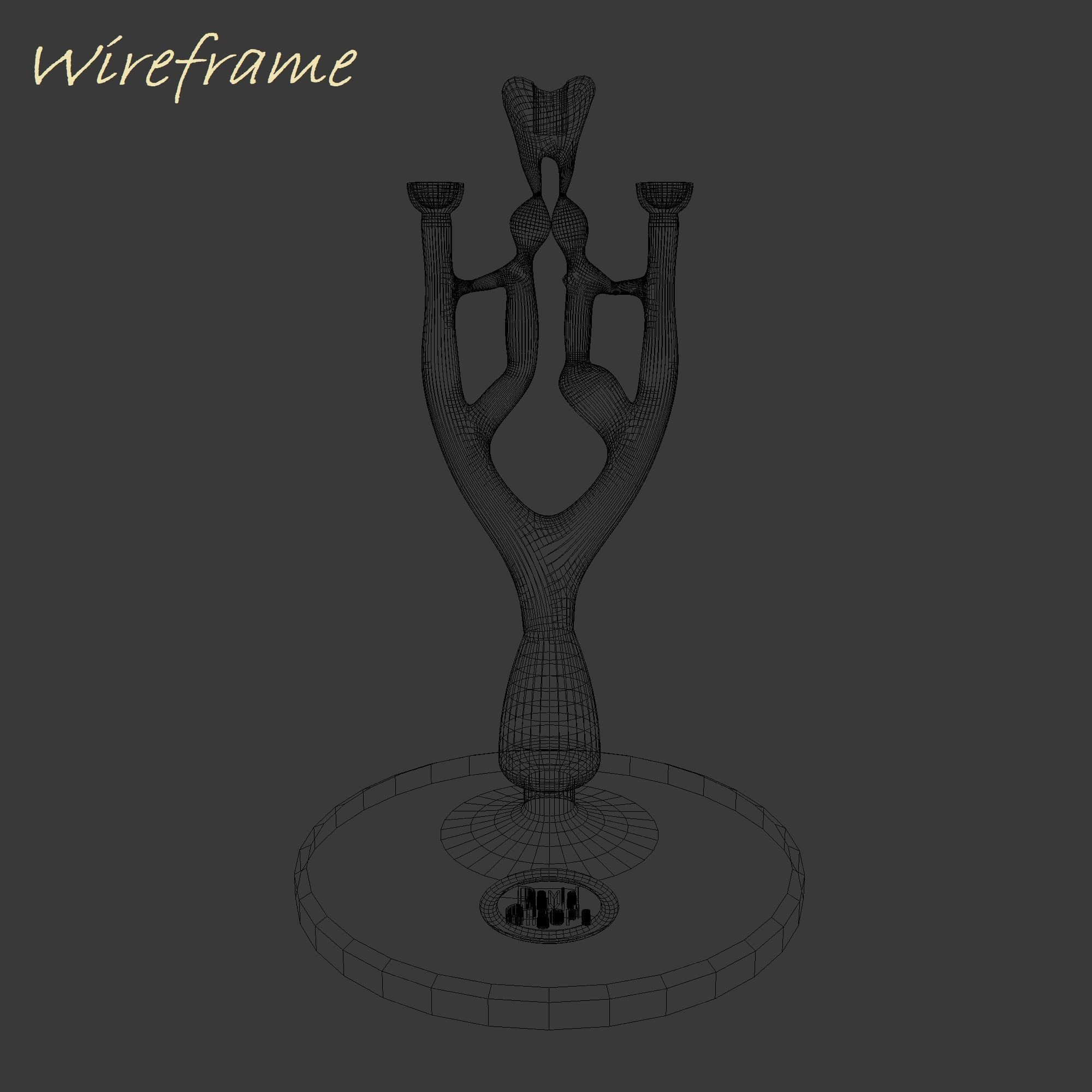 Romantic candle holder for Valentine day 3D model_2