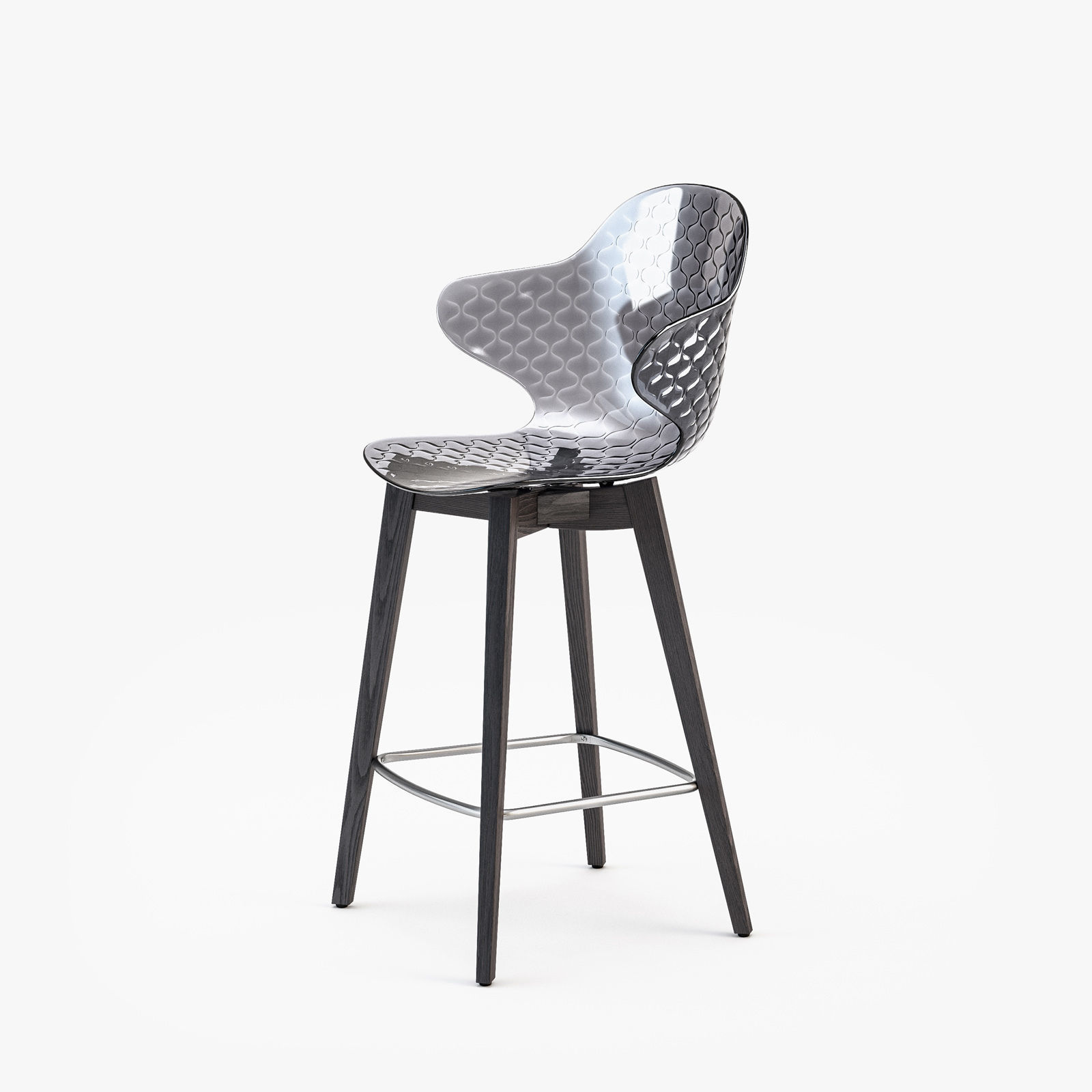 Calligaris Saint Tropez wood stool 3D model_7