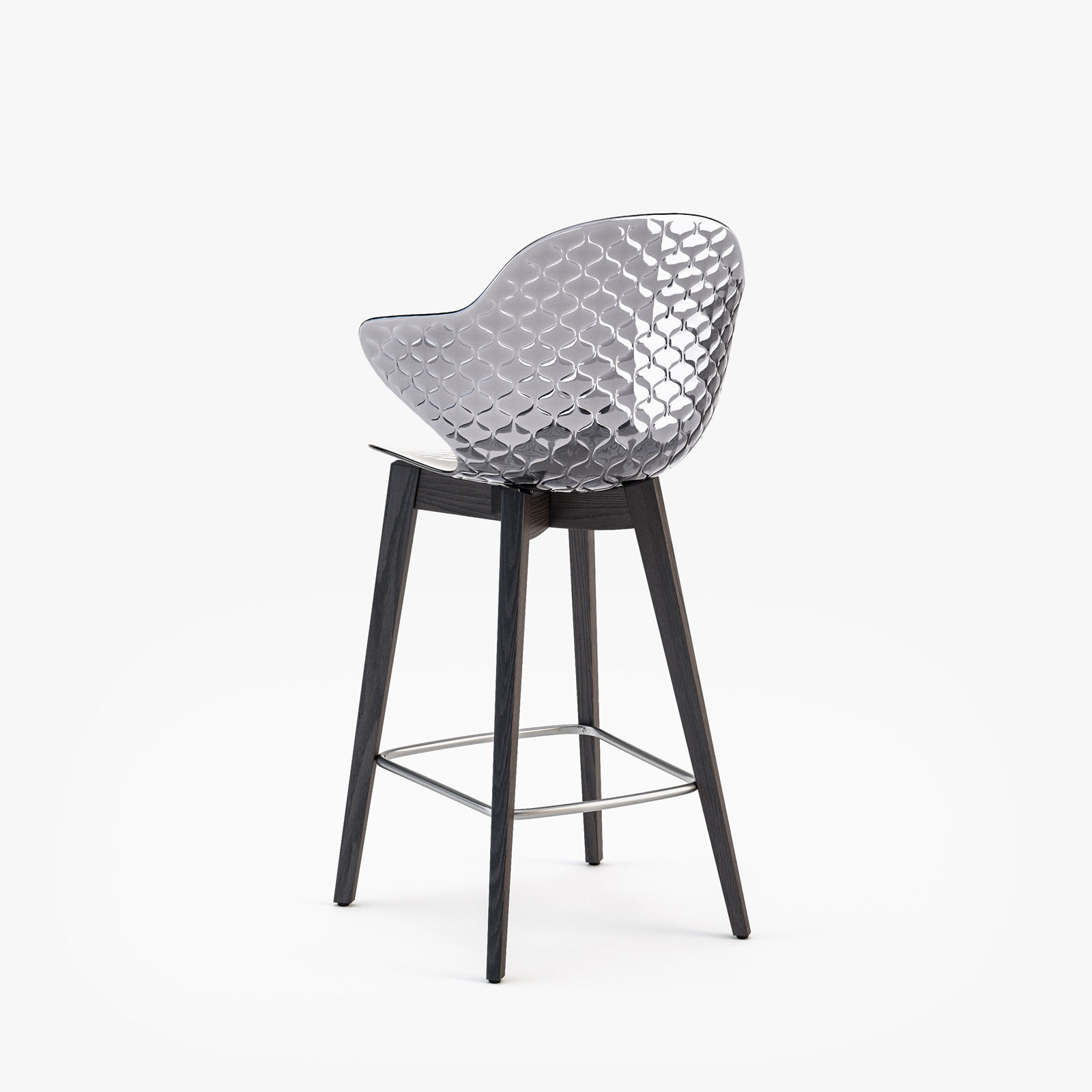 Calligaris Saint Tropez wood stool 3D model_10