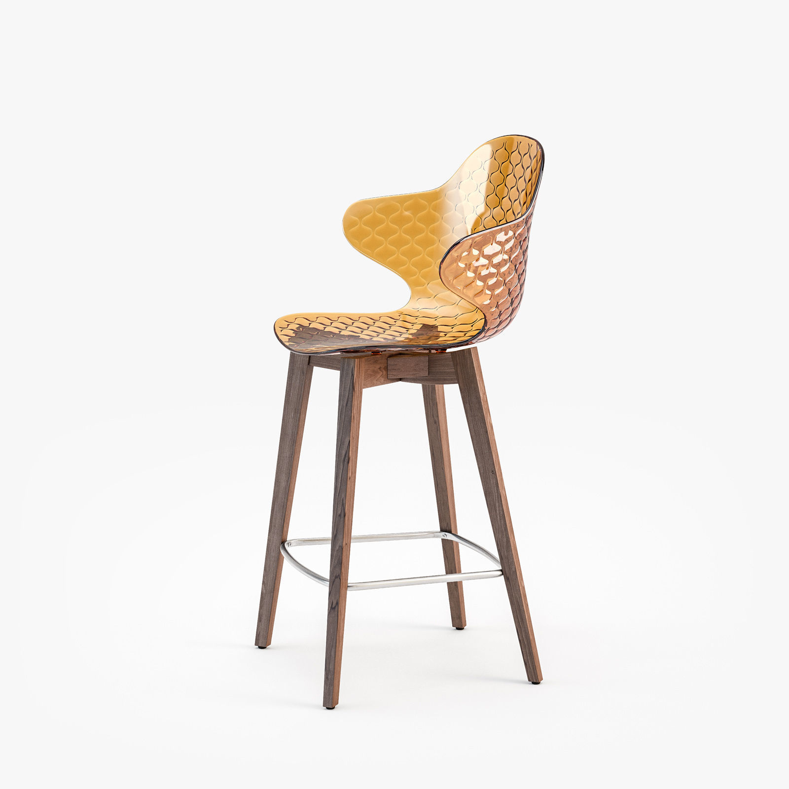 Calligaris Saint Tropez wood stool 3D model_12