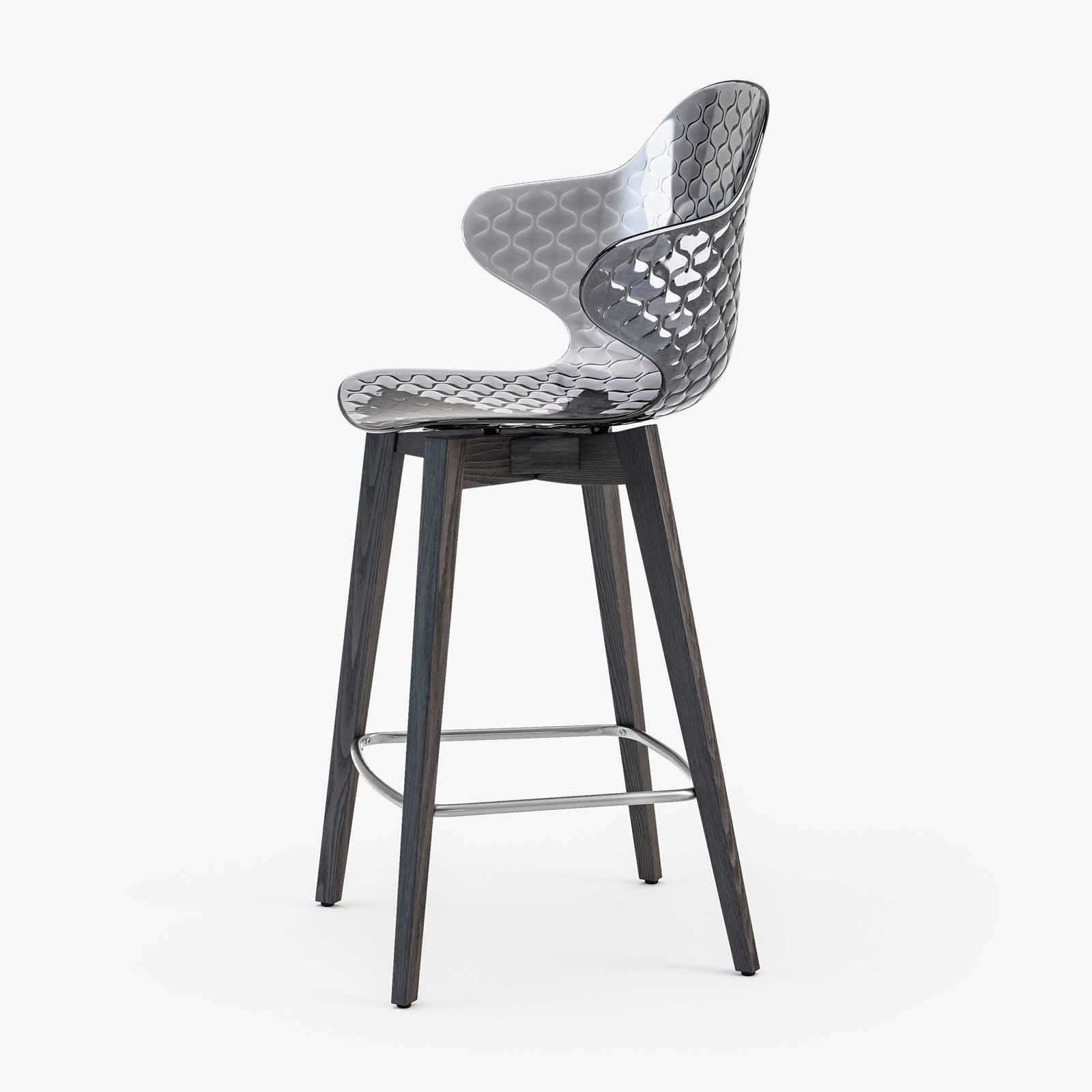 Calligaris Saint Tropez wood stool 3D model_13