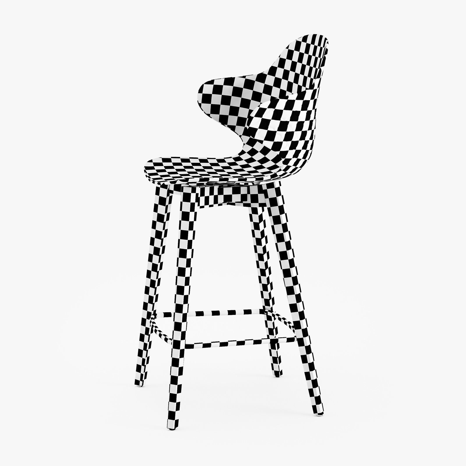 Calligaris Saint Tropez wood stool 3D model_14