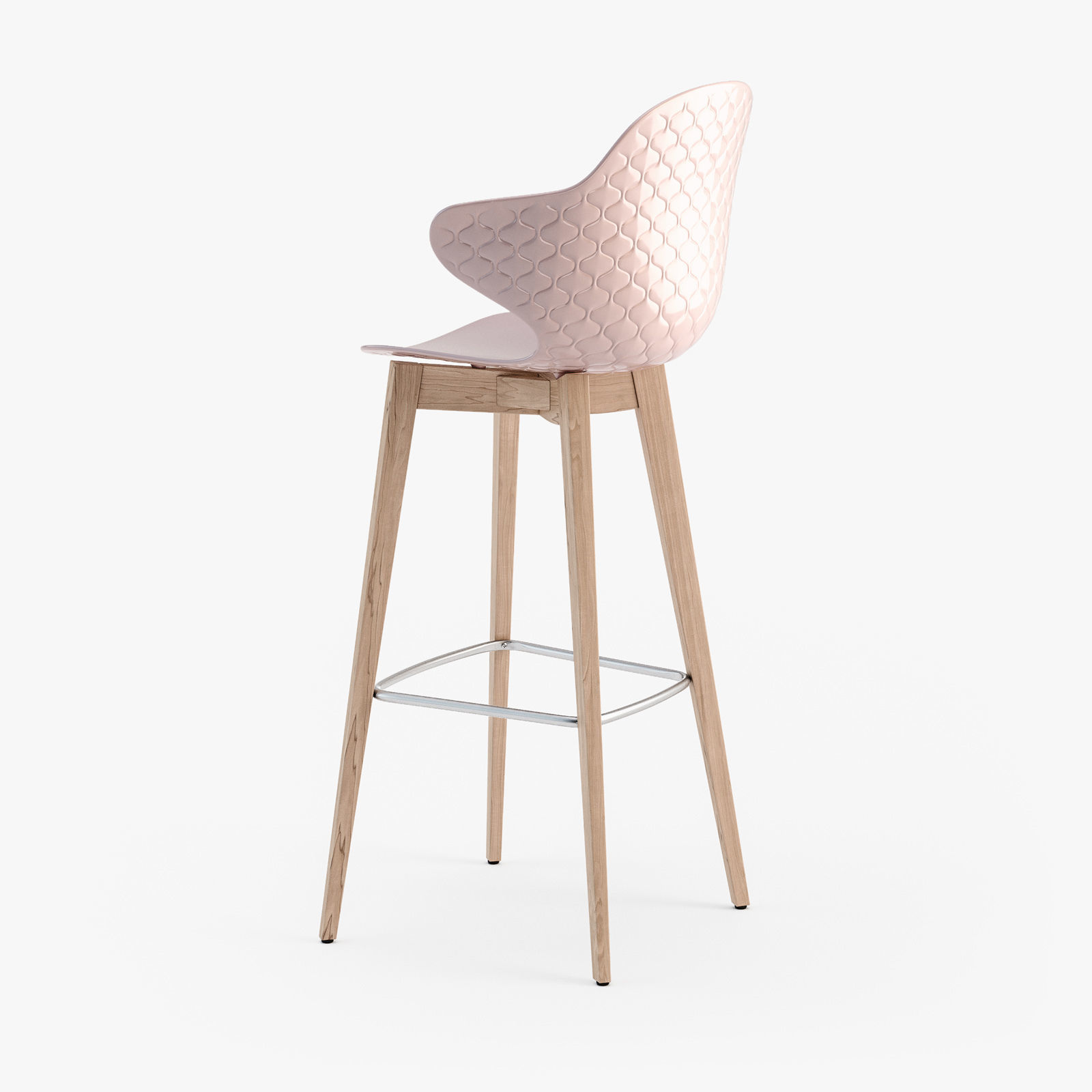 Calligaris Saint Tropez wood stool 3D model_5