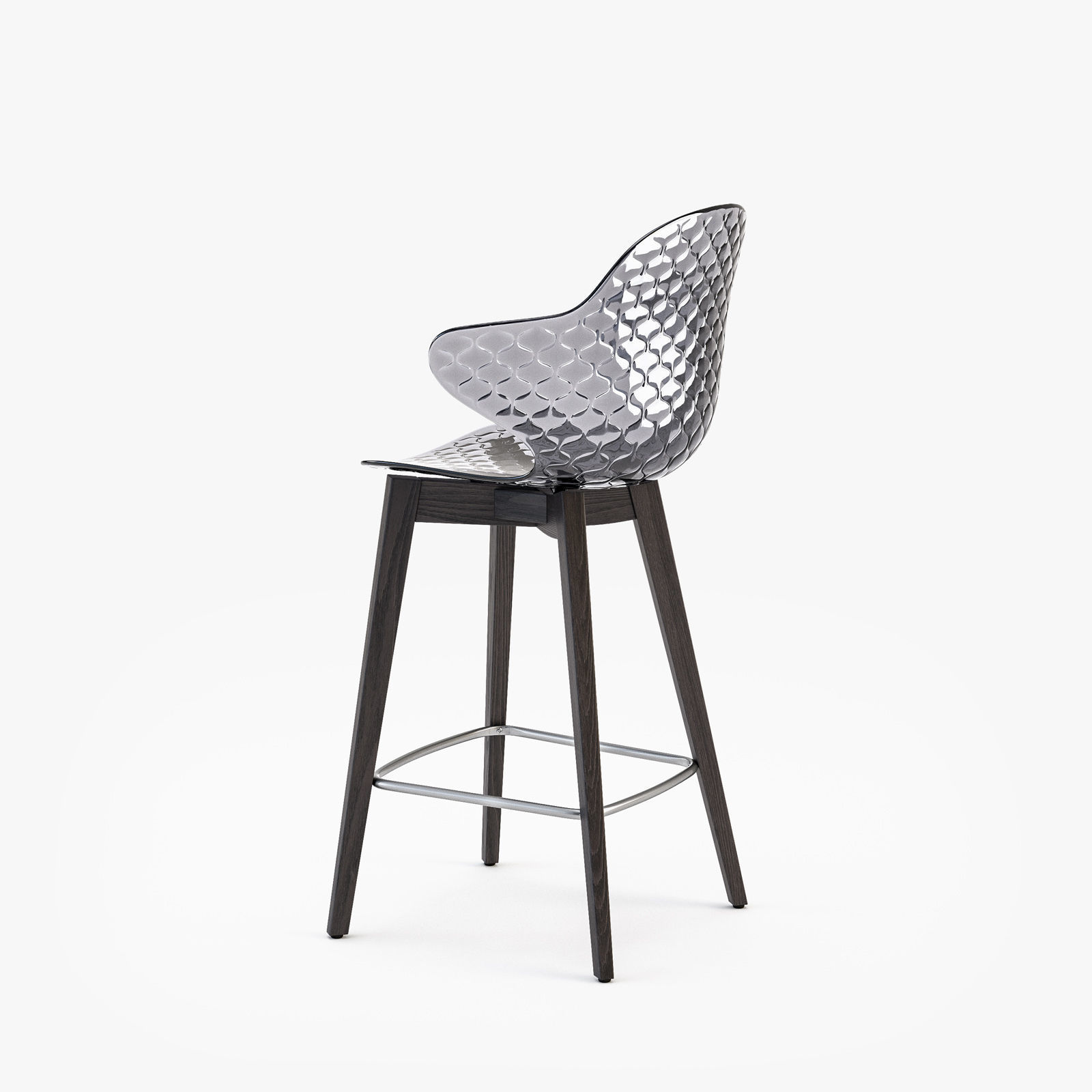 Calligaris Saint Tropez wood stool 3D model_9