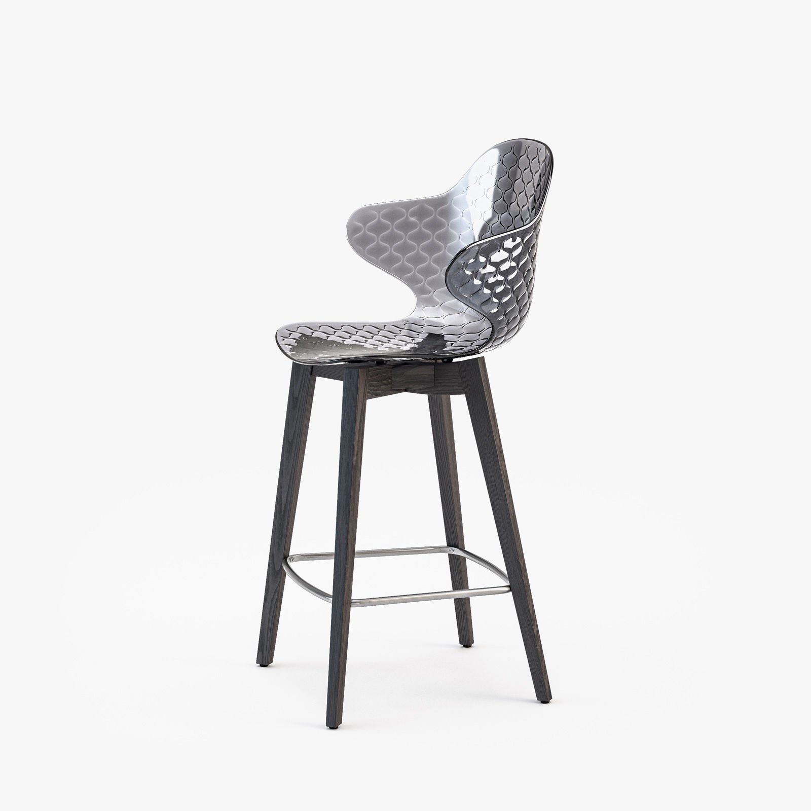 Calligaris Saint Tropez wood stool 3D model_8