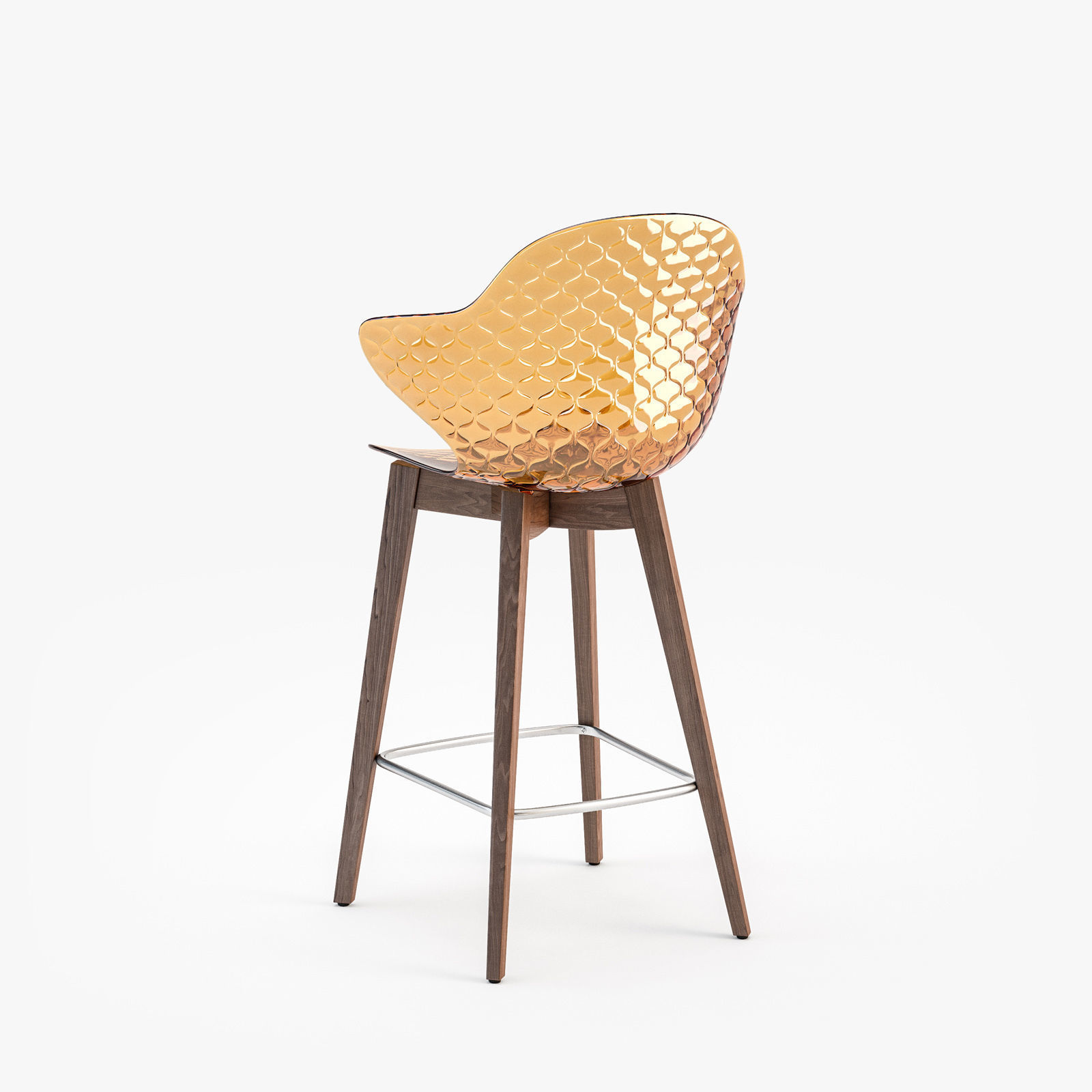 Calligaris Saint Tropez wood stool 3D model_11