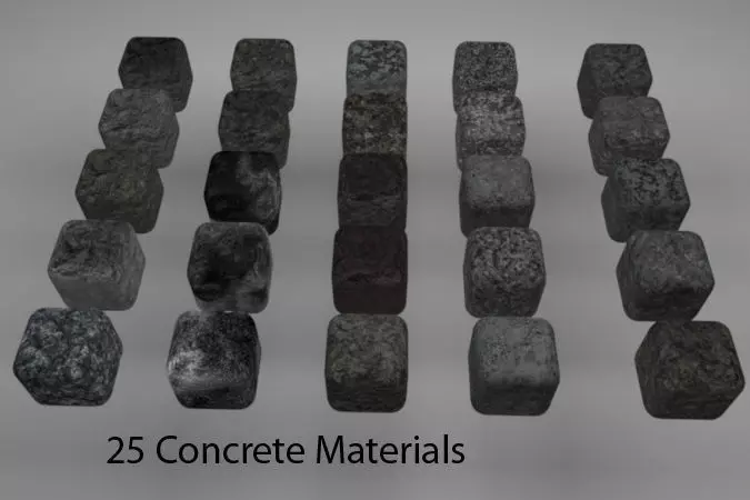 Concrete Materials Pack 1 for C4D R20 3D model_0