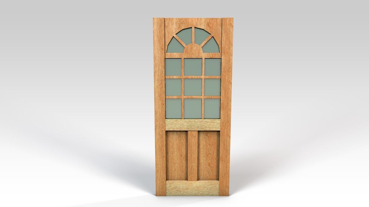 Entrance door - with window Free 3D model_2