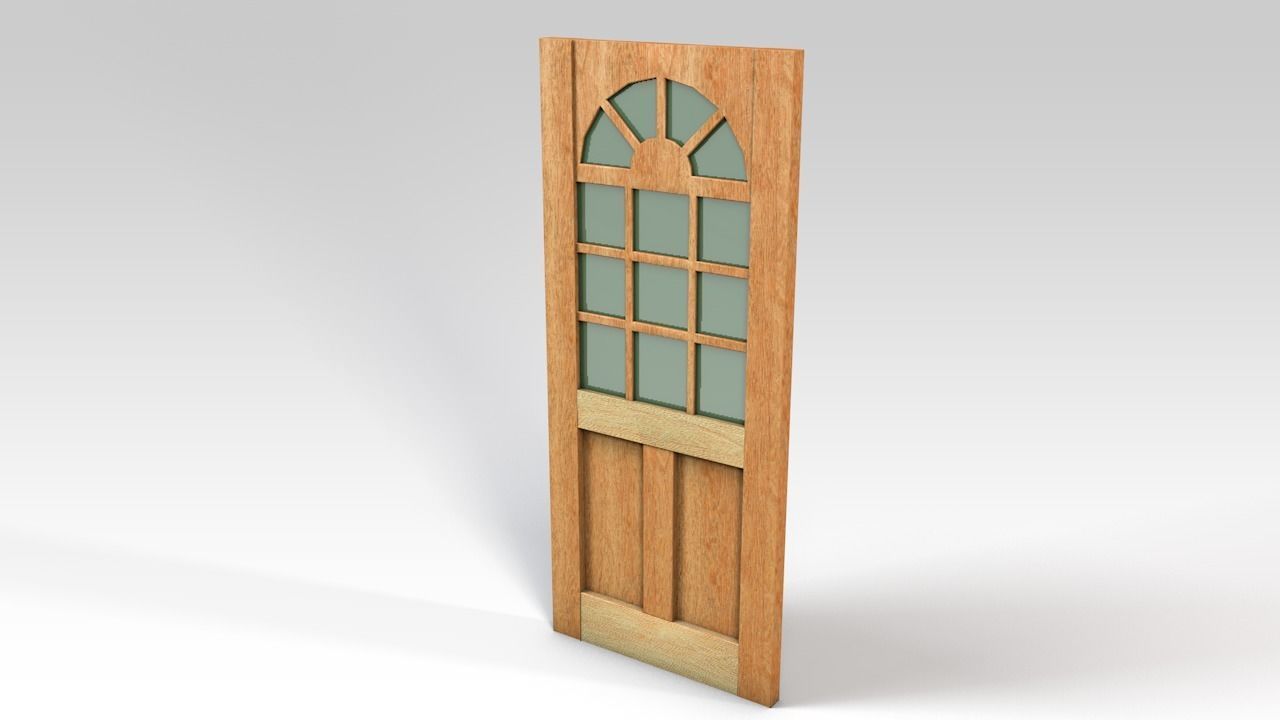 Entrance door - with window Free 3D model_3