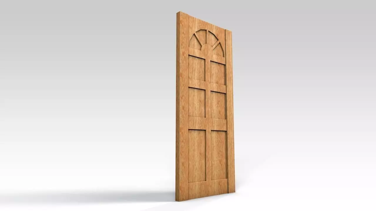 Entrance door - no window Free 3D model_0