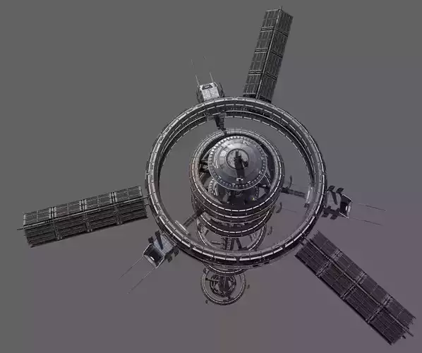 Space Station 4 Low Poly 