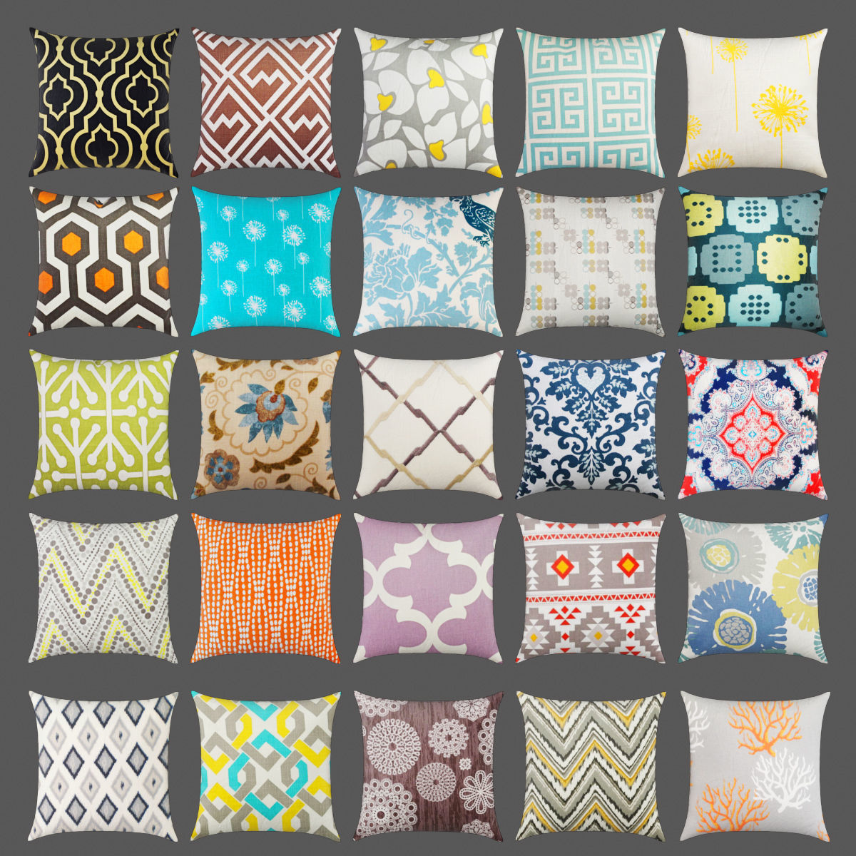 Colection of pillows 250 textures  3D model_1