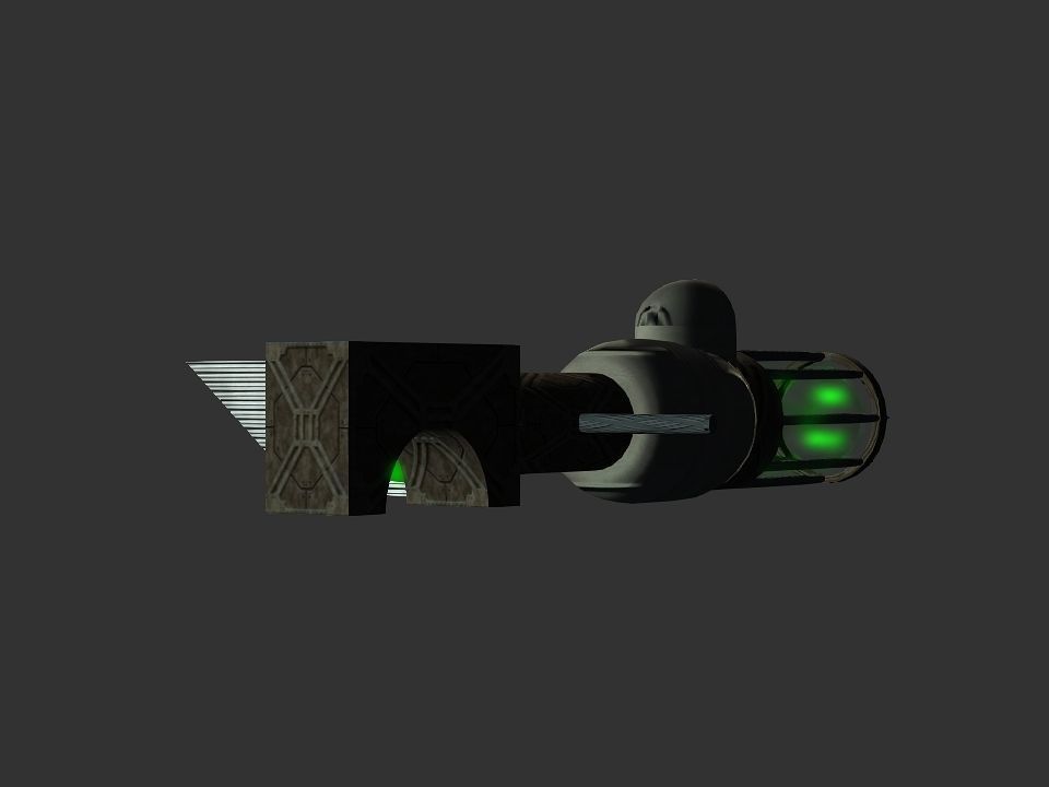Green Eye Cyclops Laser Cannon Low-poly 3D model_4