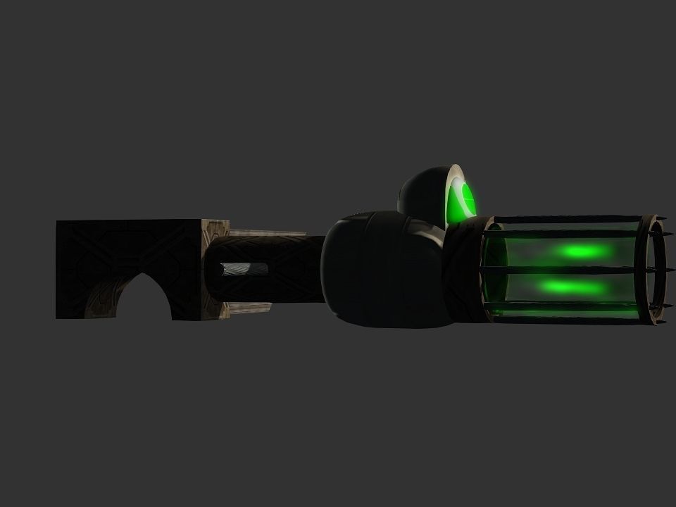 Green Eye Cyclops Laser Cannon Low-poly 3D model_43