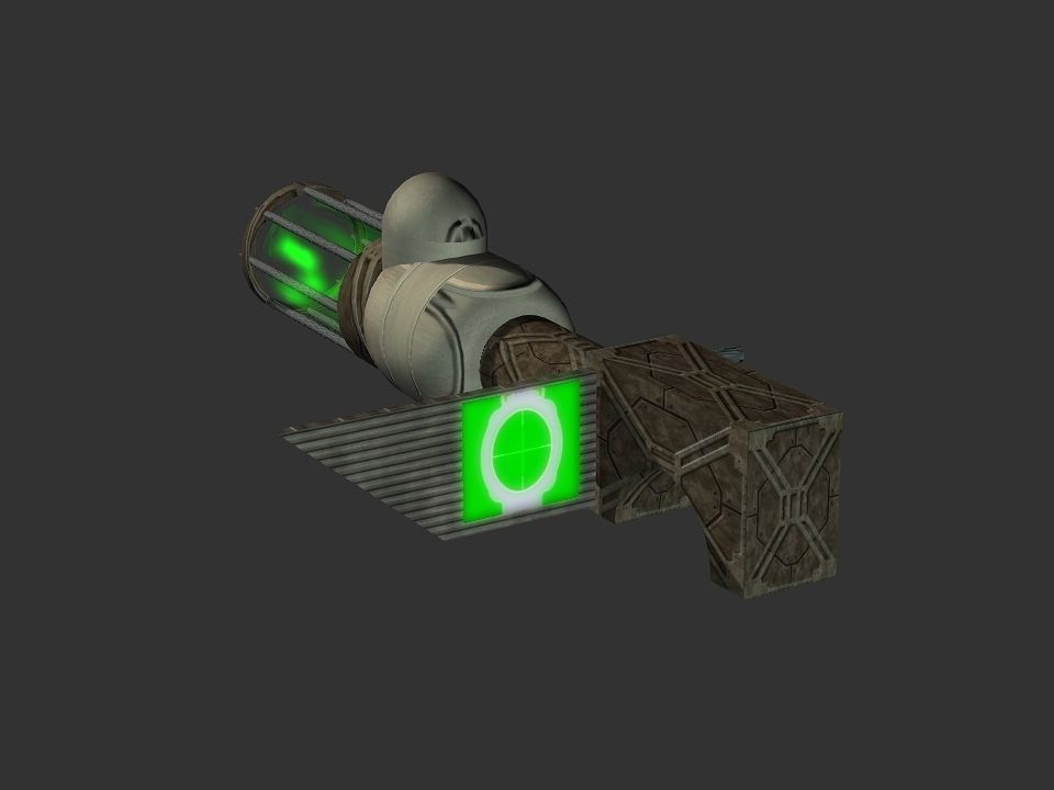 Green Eye Cyclops Laser Cannon Low-poly 3D model_26