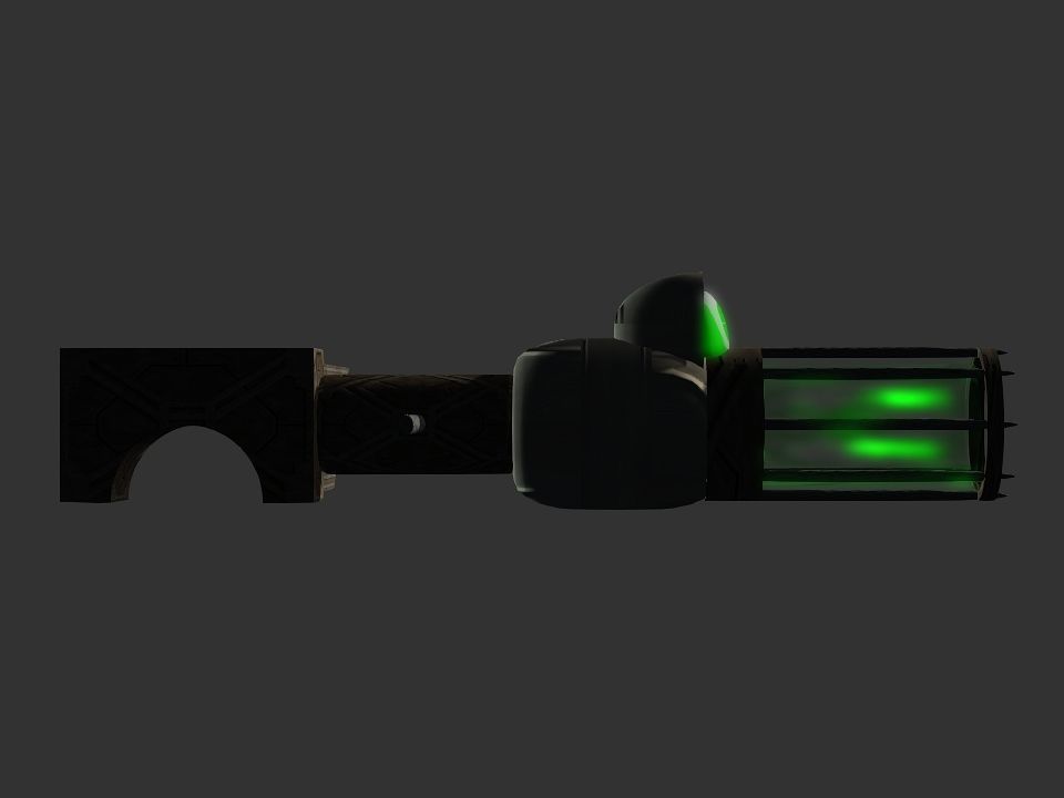 Green Eye Cyclops Laser Cannon Low-poly 3D model_44