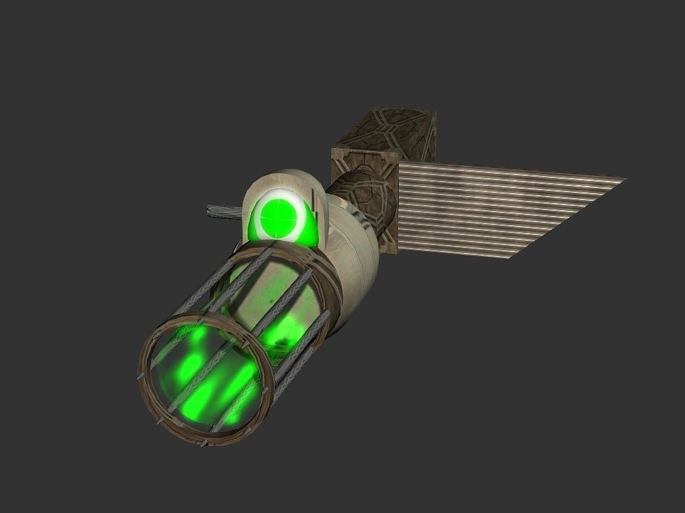 Green Eye Cyclops Laser Cannon Low-poly 3D model_18