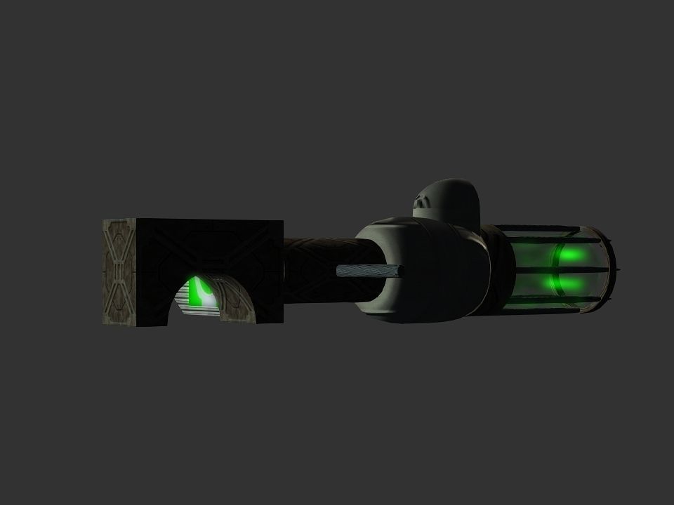 Green Eye Cyclops Laser Cannon Low-poly 3D model_3