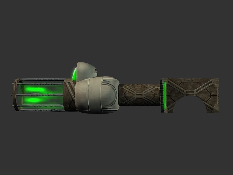 Green Eye Cyclops Laser Cannon Low-poly 3D model_11