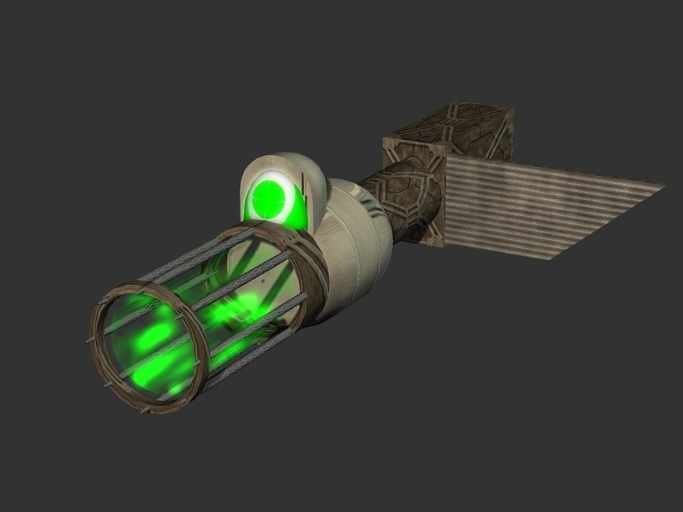 Green Eye Cyclops Laser Cannon Low-poly 3D model_19