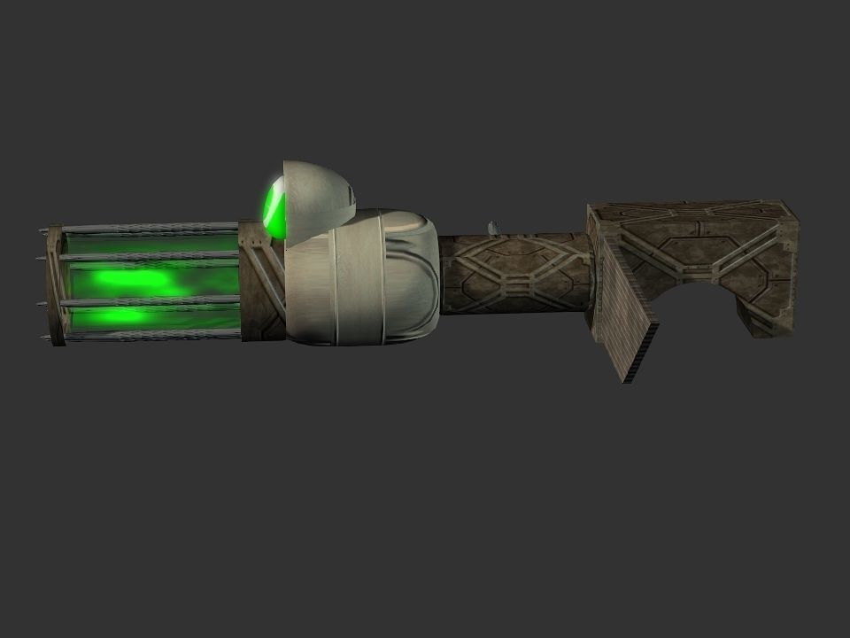 Green Eye Cyclops Laser Cannon Low-poly 3D model_22