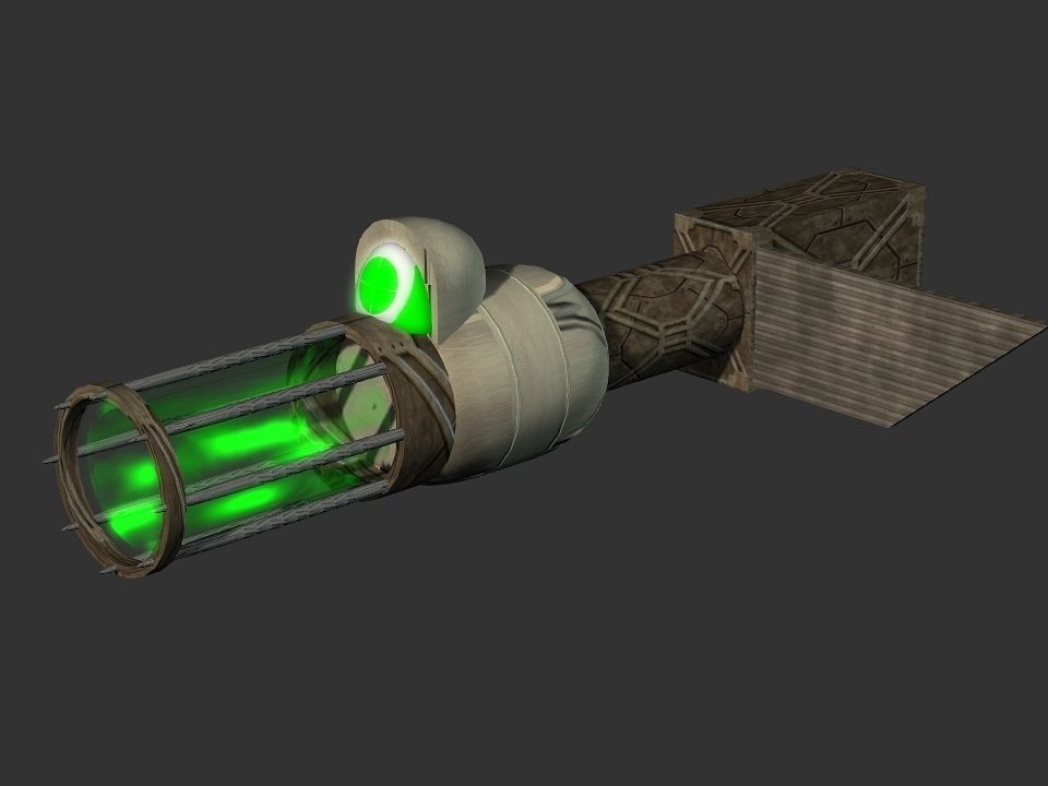 Green Eye Cyclops Laser Cannon Low-poly 3D model_20