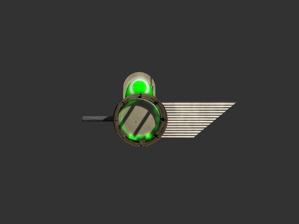 Green Eye Cyclops Laser Cannon Low-poly 3D model_24