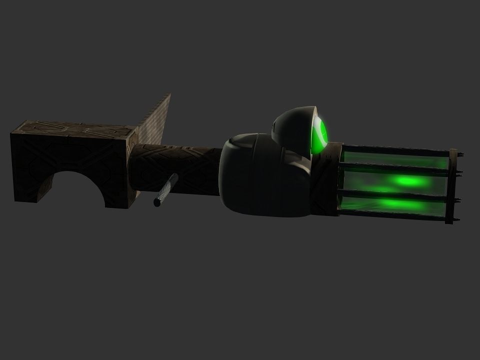 Green Eye Cyclops Laser Cannon Low-poly 3D model_33
