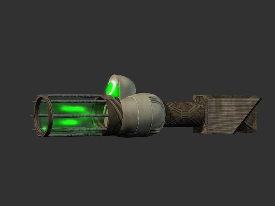 Green Eye Cyclops Laser Cannon Low-poly 3D model_14
