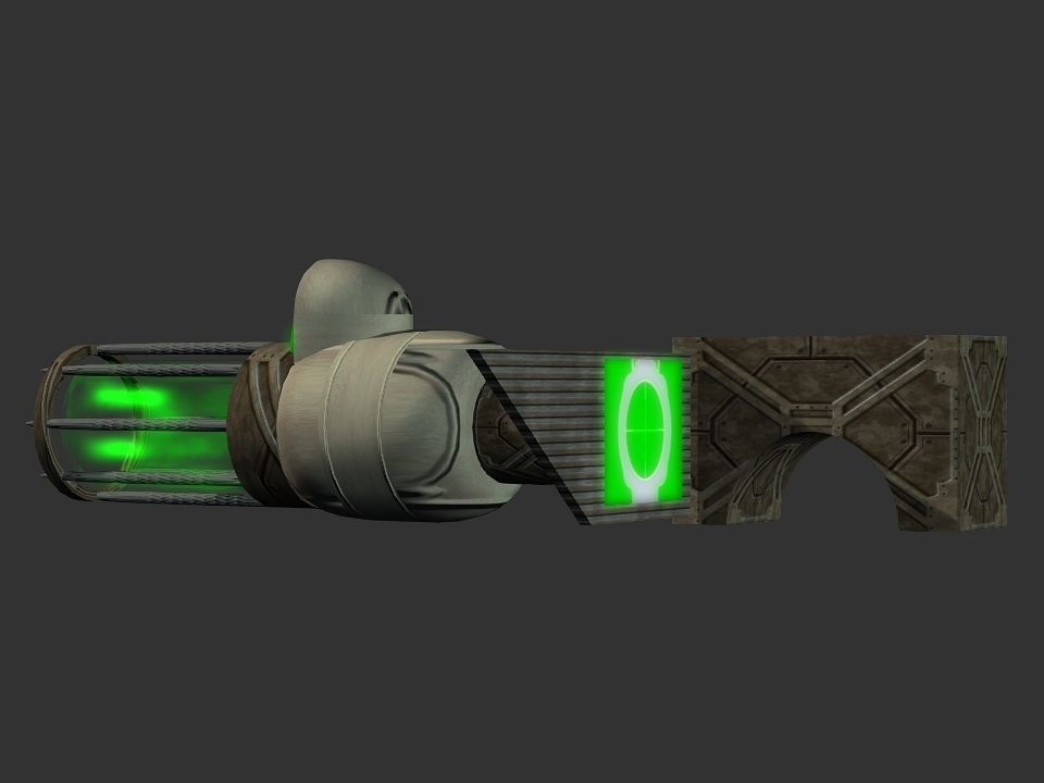 Green Eye Cyclops Laser Cannon Low-poly 3D model_10