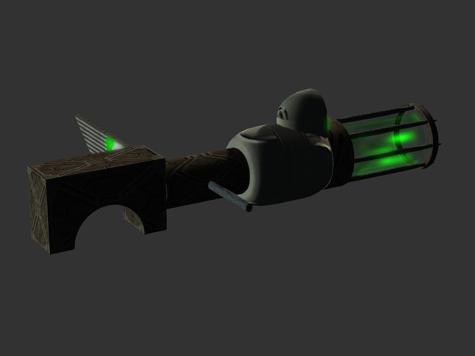 Green Eye Cyclops Laser Cannon Low-poly 3D model_31
