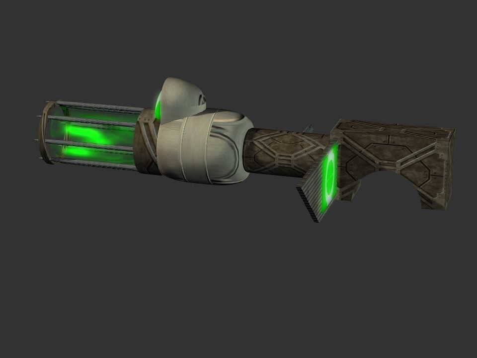 Green Eye Cyclops Laser Cannon Low-poly 3D model_23