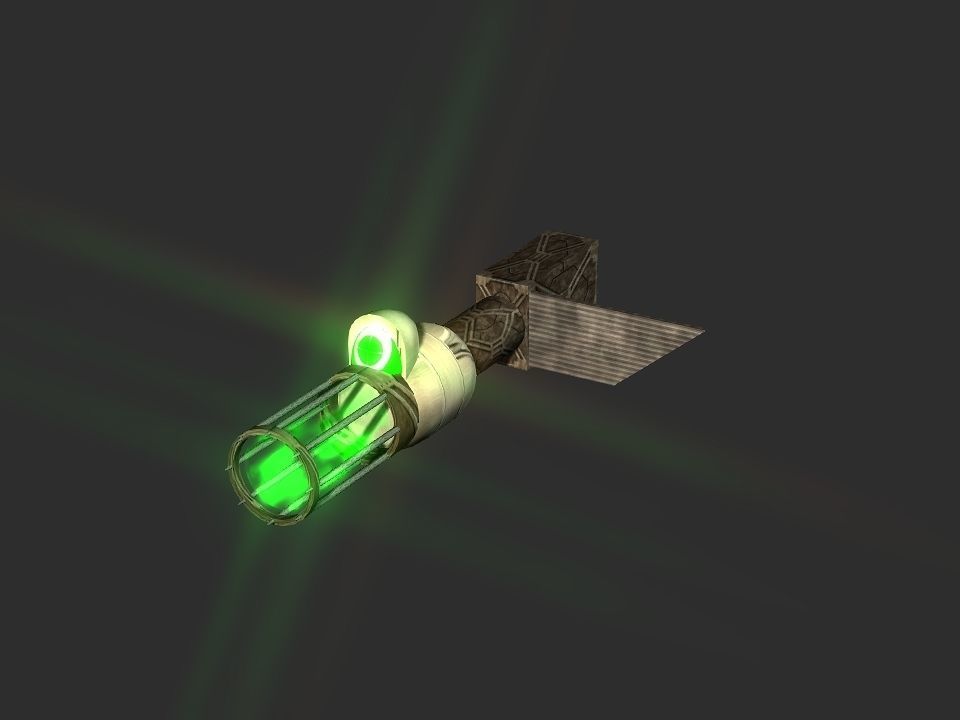 Green Eye Cyclops Laser Cannon Low-poly 3D model_37