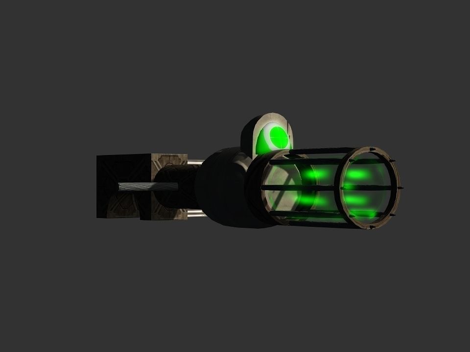 Green Eye Cyclops Laser Cannon Low-poly 3D model_41
