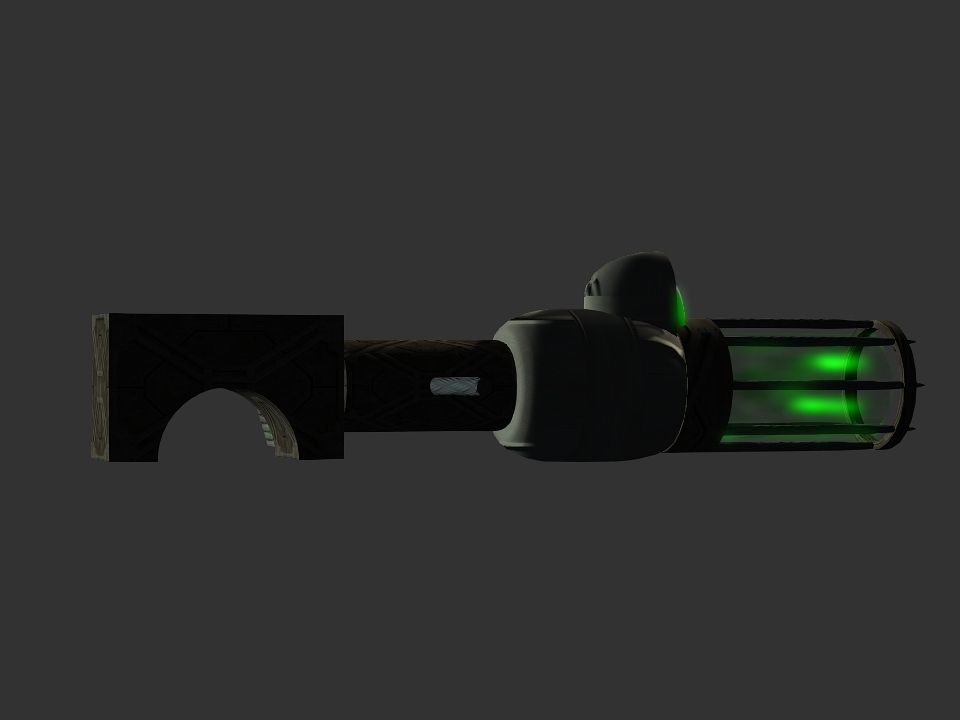 Green Eye Cyclops Laser Cannon Low-poly 3D model_45