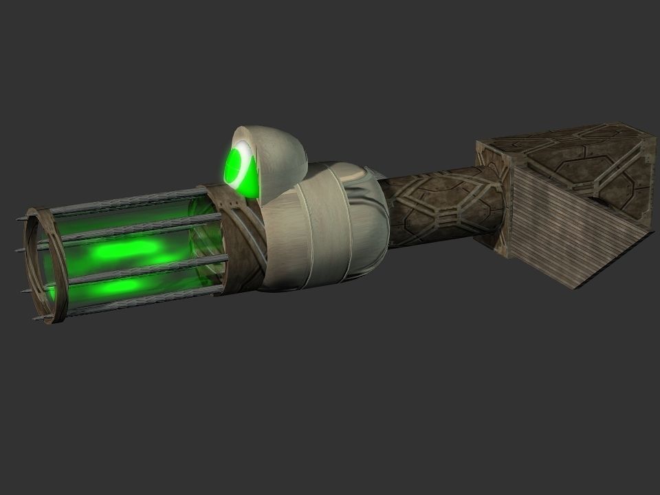 Green Eye Cyclops Laser Cannon Low-poly 3D model_21