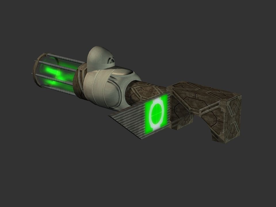 Green Eye Cyclops Laser Cannon Low-poly 3D model_25