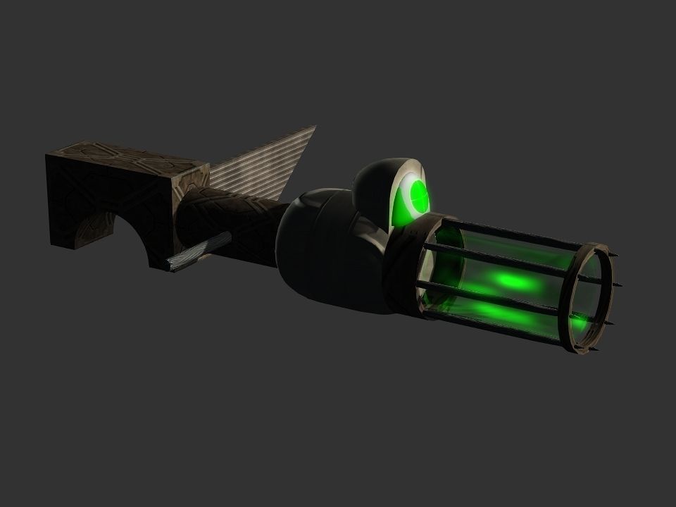 Green Eye Cyclops Laser Cannon Low-poly 3D model_34