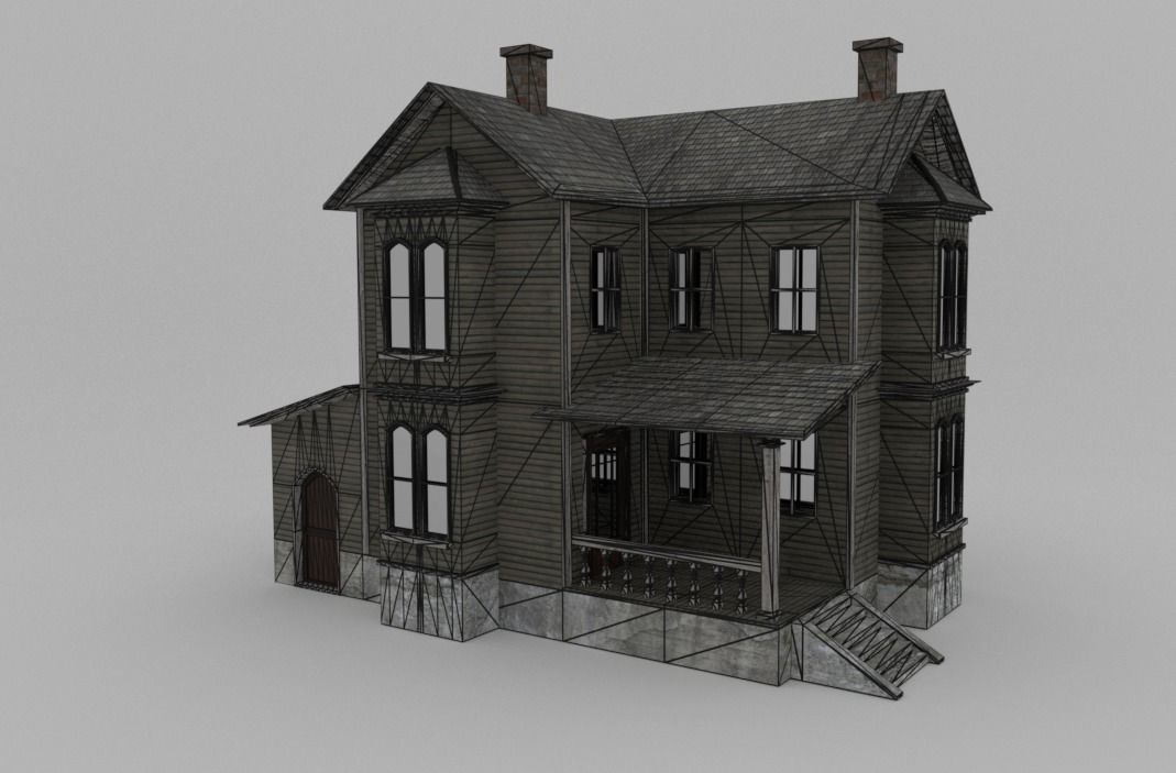 Old House Low-Poly 3D Model Free low-poly 3D model_7