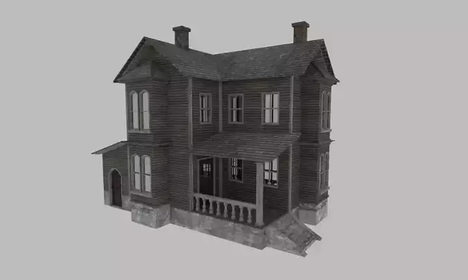 Old House Low-Poly 3D Model Free low-poly 3D model